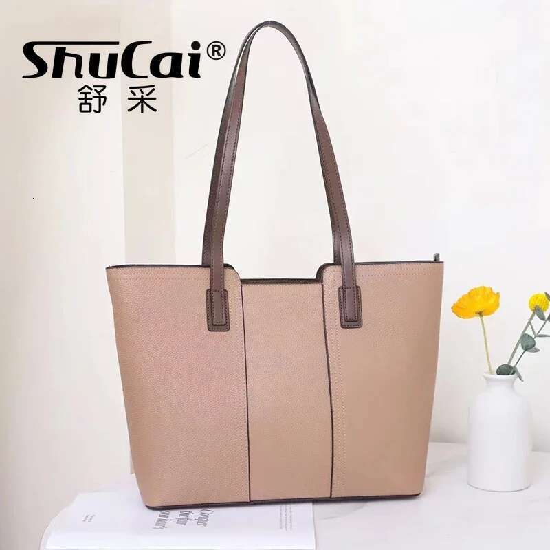 Genuine Leather Handbags High Quality Girls Vintage Fashion Large Capacity Travel Shopping Leisure Shoulder Bags