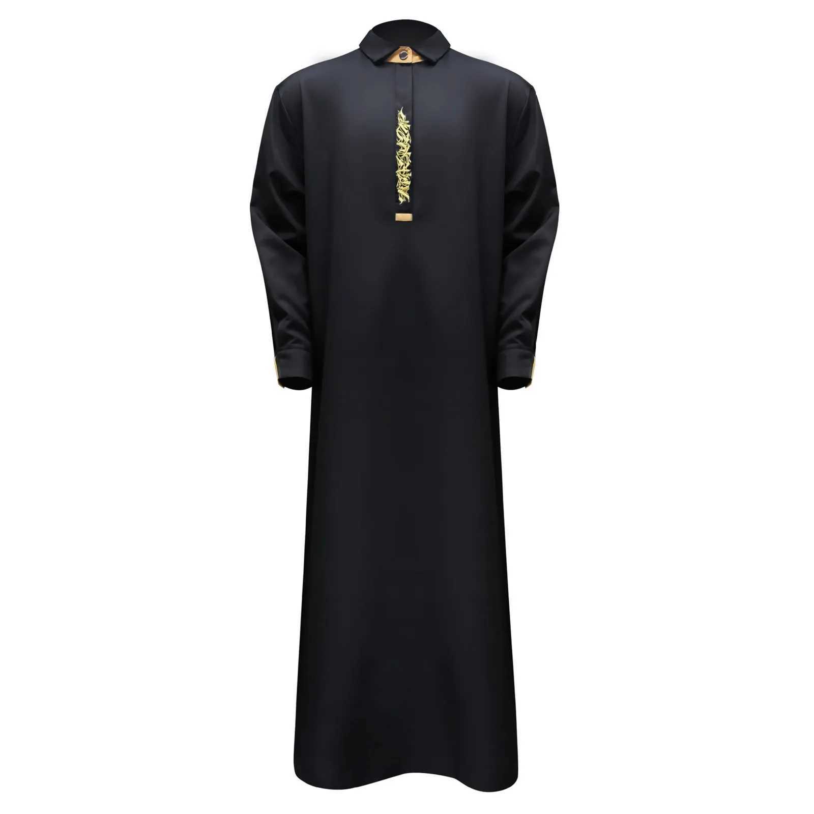 Mens Long Robe Muslim Embroidery Dishdasha Modest Islamic Dubai Saudi Abayas Prayer Abaya Kaftan Ramadan Morocco Jubba Thobe X250514