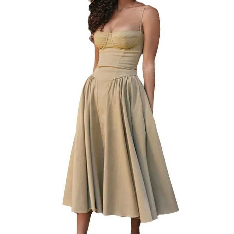 2025 Spring Summer Dress Femme Sexy Trendy Spaghetti Strap Slim Elegant Style Suspender Party Dress Dresses Streetwear DressesXJ250514