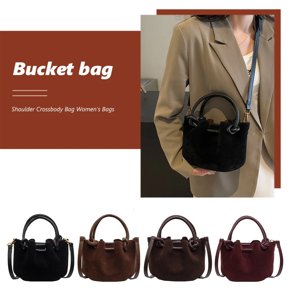 Women Lady Handbags Purses Solid Color PU Leather Fashion Versatile Bucket Bag Single Shoulder Sling 250514