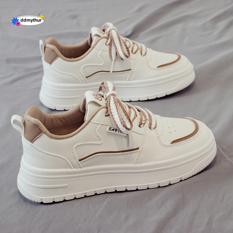 2025 New White Women's Breathable Versatile Sports Leisure Board Shoes Soft Bottom Spring and Autumn ddmythur