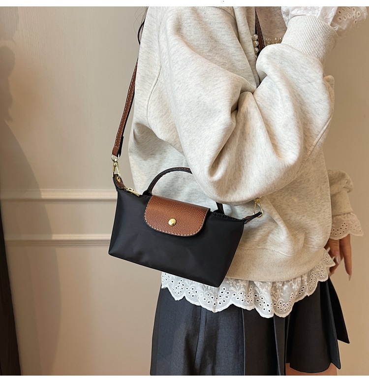 2025 Spring New Oxford Cloth Lightweight Small Color Contrasting Fashion Women's Handbag Casual Diagonal Cross Bag