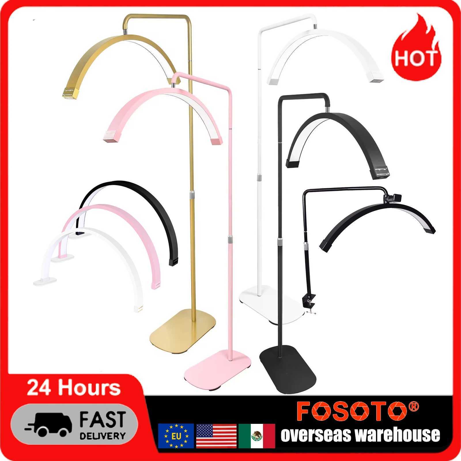 FOSOTO Overseas Warehouse LED Video Light Half-moon Shaped Nail Desktop Ring Light For Tattoo Beauty Salon Eyelash Fill Lamp X2505141