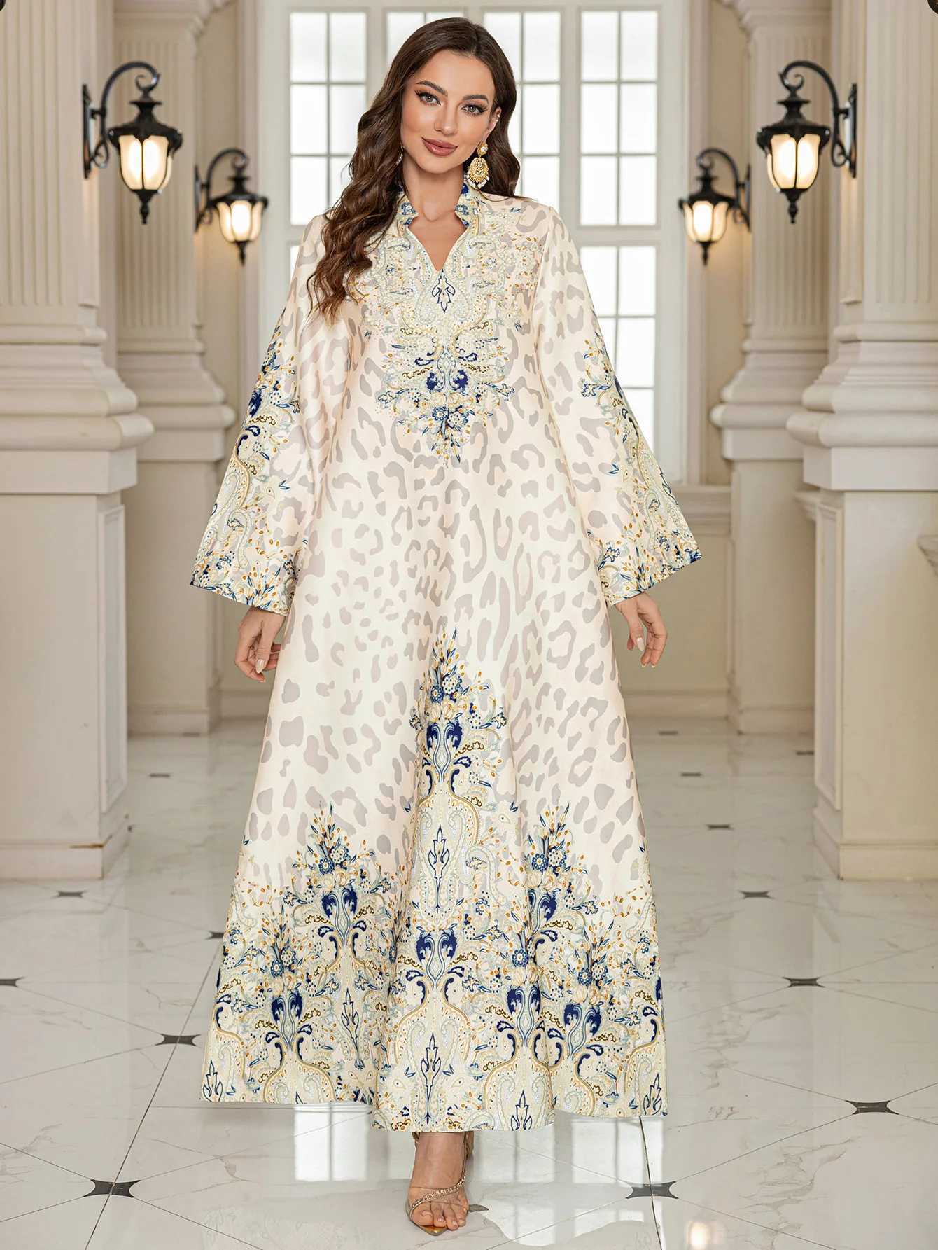 Summer Party Dress for Women Abaya Leopard Print Vestidos Largos 2025 Eid Muslim Caftan Robe Jalabiya Ramadan Morocco Kaftan X250514