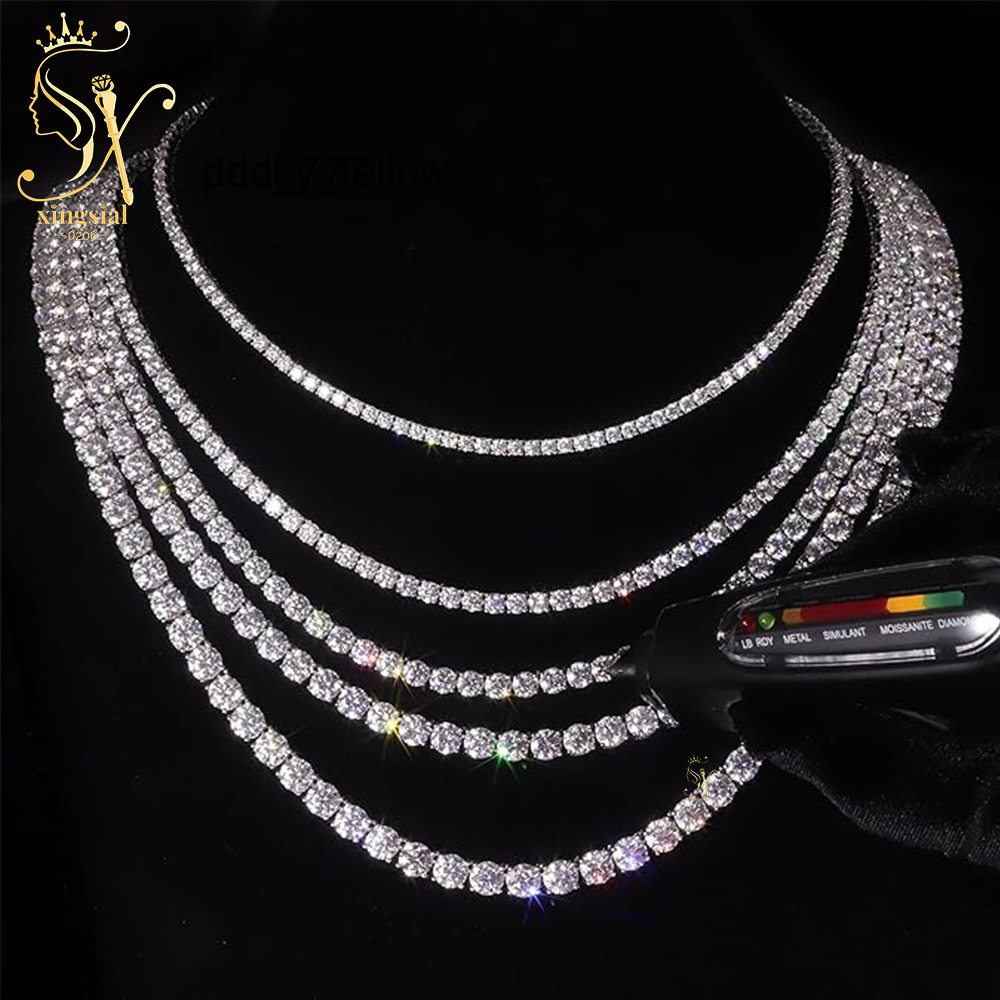 Wholesale Luxury Men Women Hip Hop Fine Jewelry 3mm 4mm 5mm Diamond 925 Silver Bracelet VVS Moissanite Tennis Chain Necklace