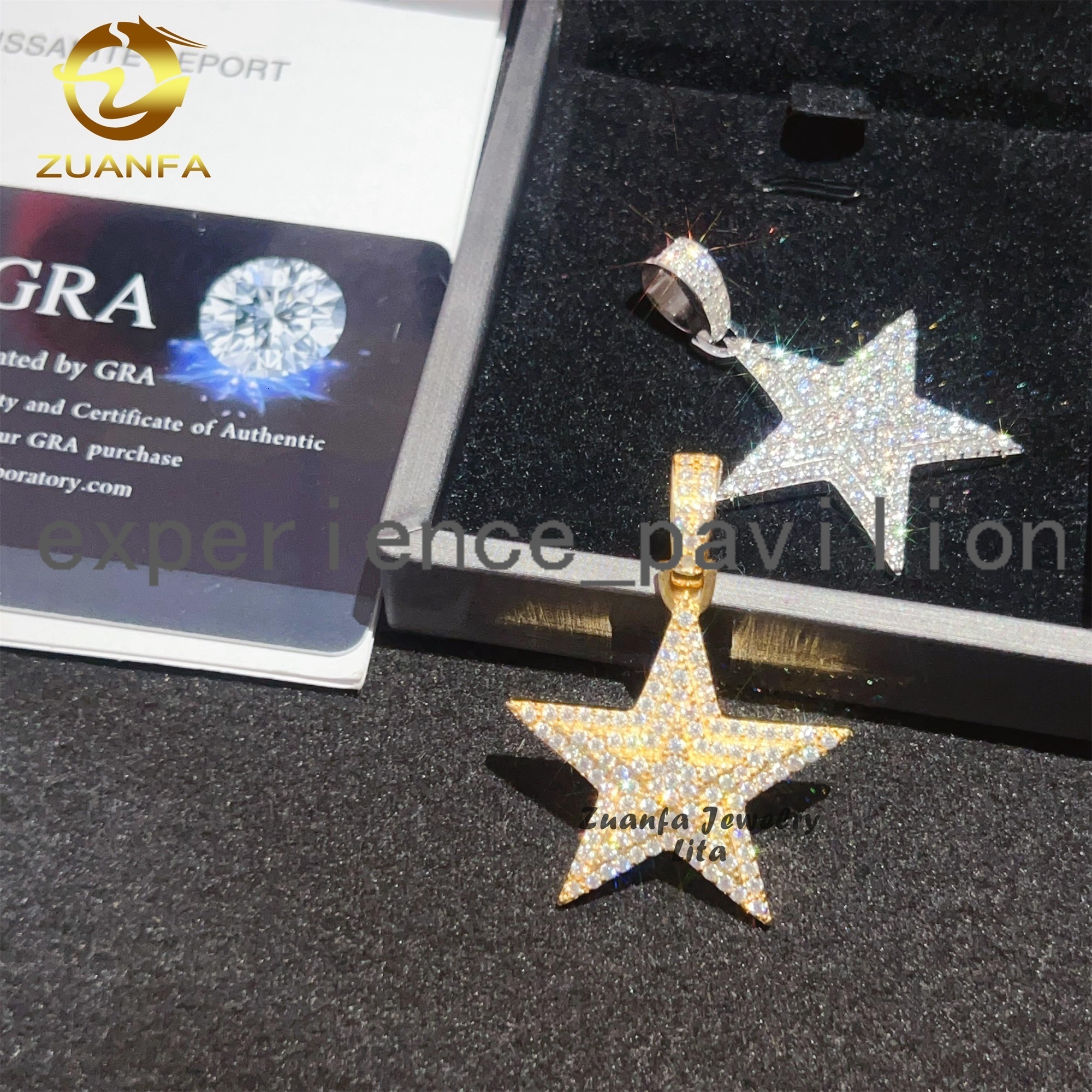 Wholesale Price High Quality Hip Hop Moissanite Diamond 925 Sterling Silver Iced Out Star Pendant