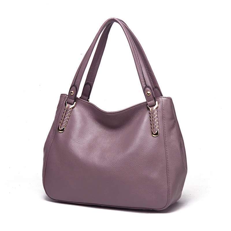 New Women's Tote Bag With Large Capacity And Simple Top Layer Cowhide Handbag
