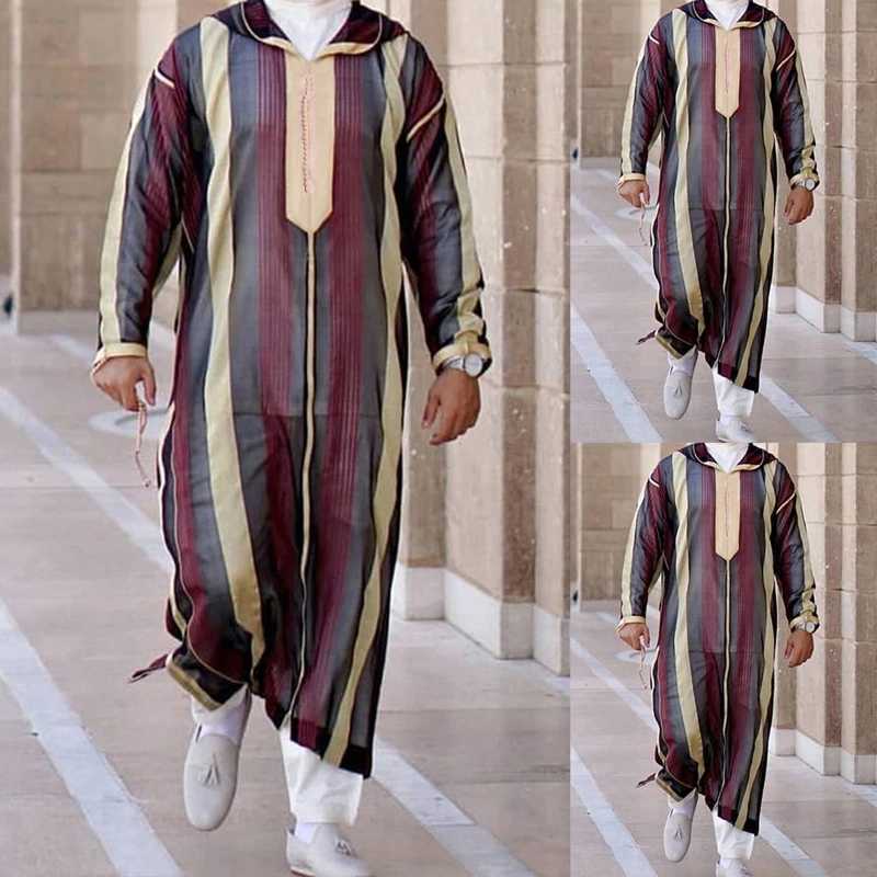 Ramadan Muslim Dress Abayas Dubai Casual Kaftan Robe Islamic Costumes with Long Sleeve Turn-Down Collar Gifts for Mens X250514