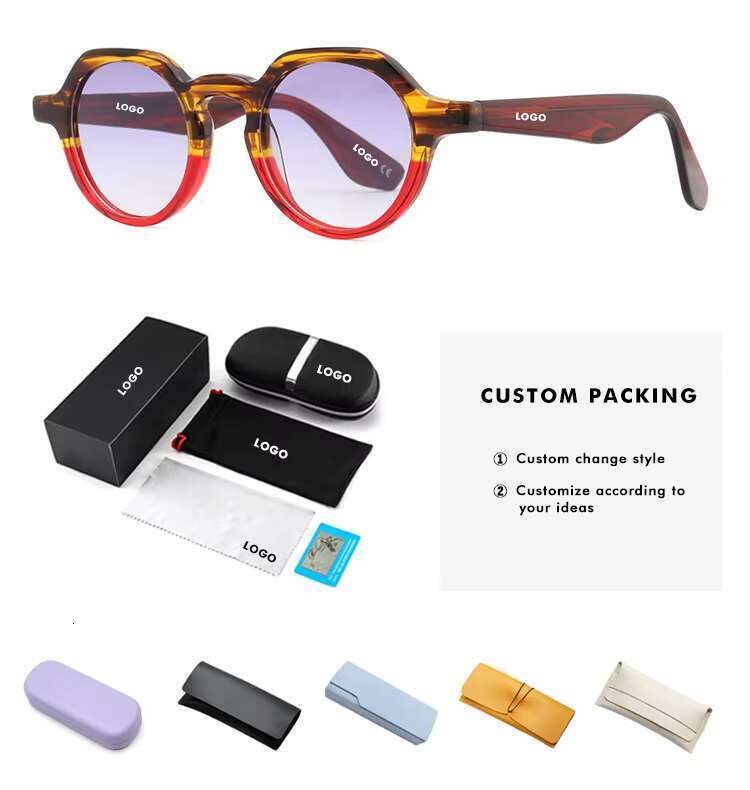 Logo Women's Fashion Design UV400 Polarized Acetate Fiber Sunglasses