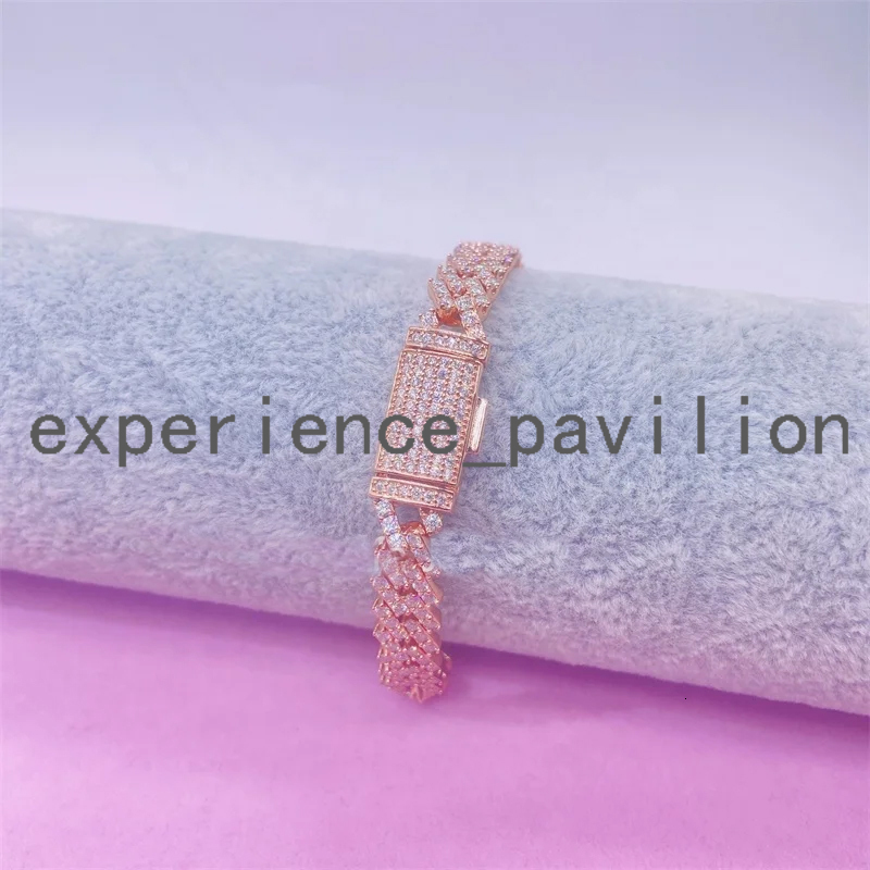 Wholesale Price 8mm Hip Hop Cuban Bracelet Luxury Custom Jewelry Iced Out Diamond Moissanite Cuban Link Bracelet