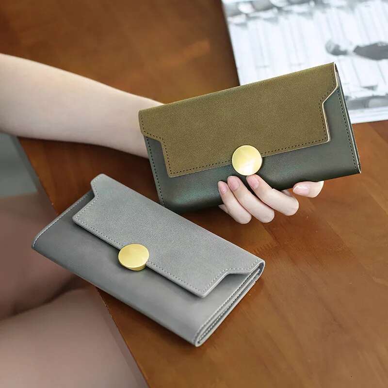 Long Women's Frosted Wallet PU Leather Female Hasp Money Purse Ladies Fashion Clutch Phone Bag ID Credit Card Holder Case