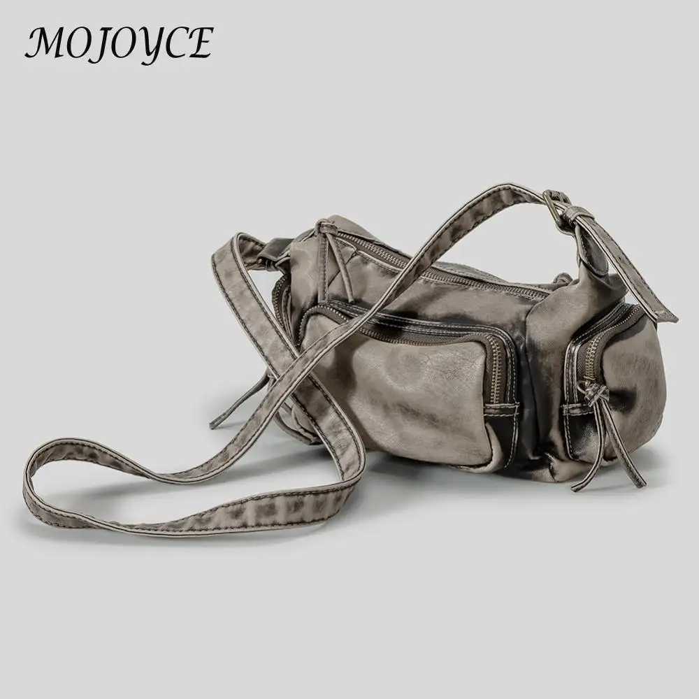 Wen Y2K Underarm Bag Solid Color PU Stylish Punk Armpit Bag Large Capacity Vintage Handbag Tree-pockets for Party Vai Z250514