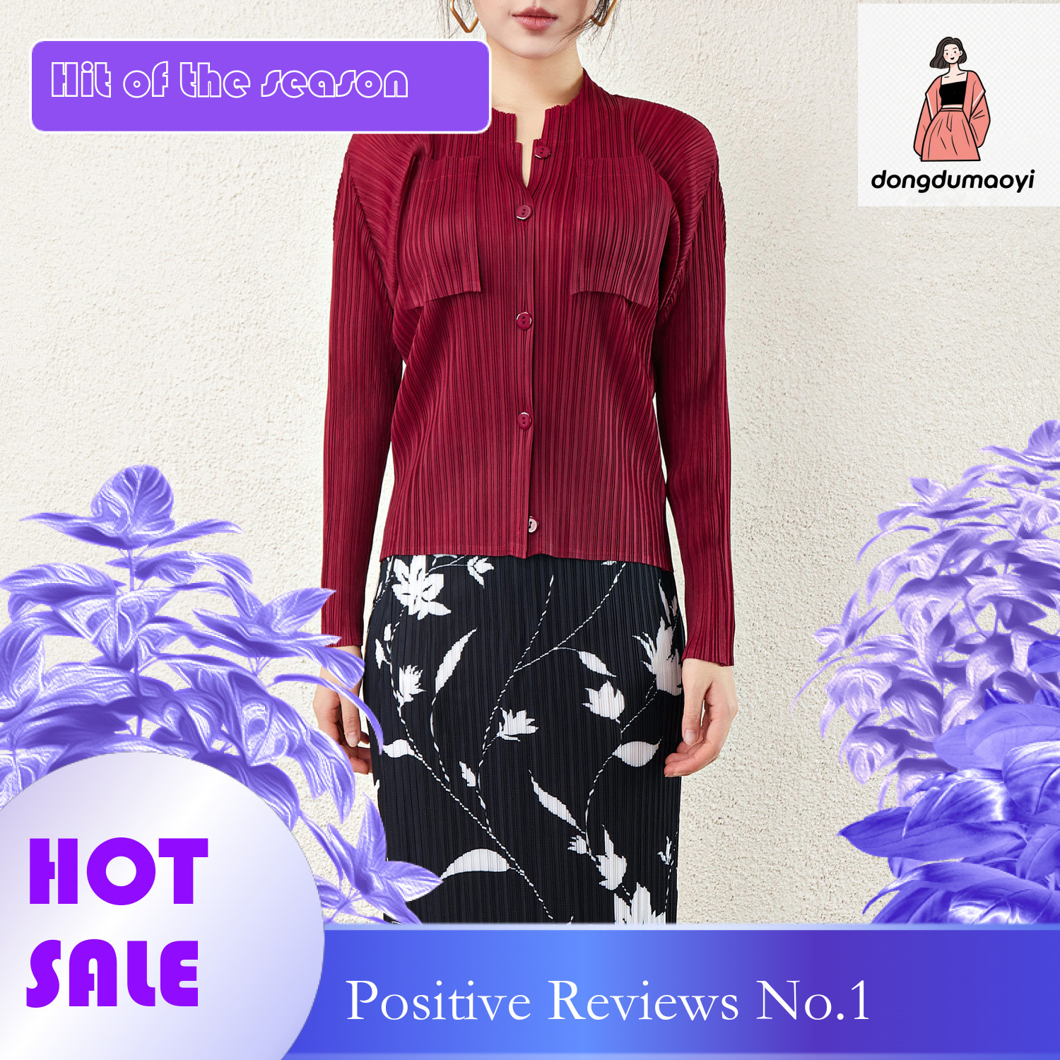 dongdumaoyi Spring and summer new shirt top 2024 clean color temperament commuting fashion single row multi button short jacket