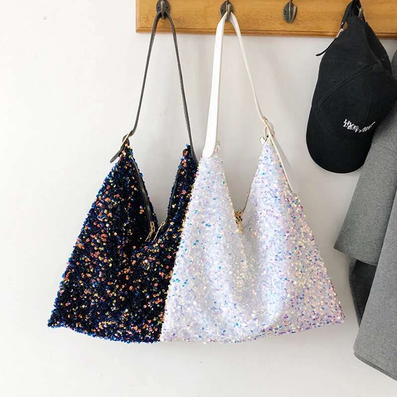 Shoulder Sequins Women Bags Designer Handbags Purse Fashion Shiny Large Capacity Hobos Lady Travel Shopping Totes Bag