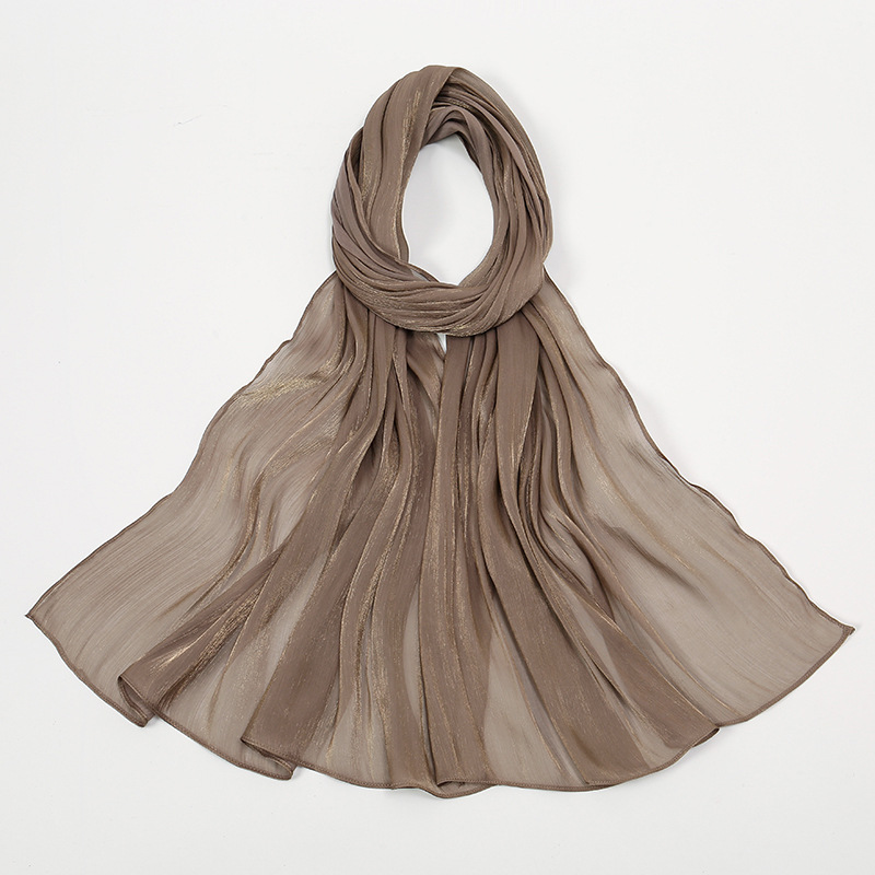 K720 New cross-border cool breathable bright silk chiffon island solid color simple Malay Indonesian ladies headscarf
