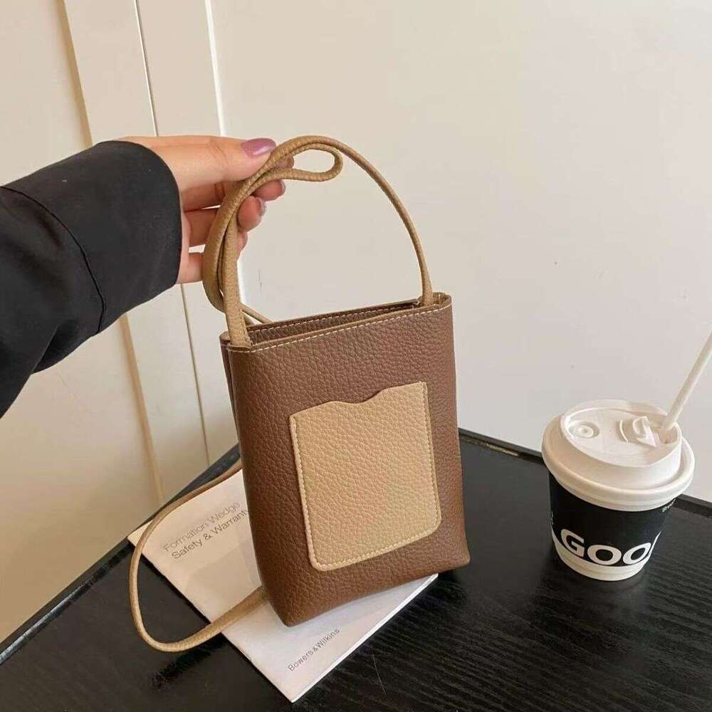 2025 Mini New Style Small and VersatileTexture Single Shoulder Litchi Phone Fashion Crossbody Bag