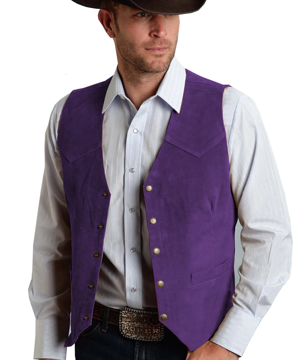 Mens Suit Vest Lapel Neck Wool Brown Waistcoat Casual Formal Doublebreasted Business Slim Fit Groomman For Wedding 250506