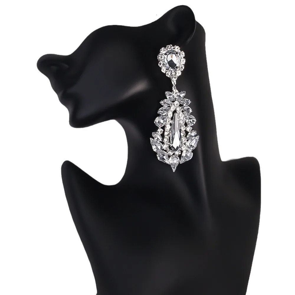 Stonefans Statement Earrings for Women Vintage Rhinestone Dinner Fashion Wedding Accessories Queen Exaggeration Earring 250513