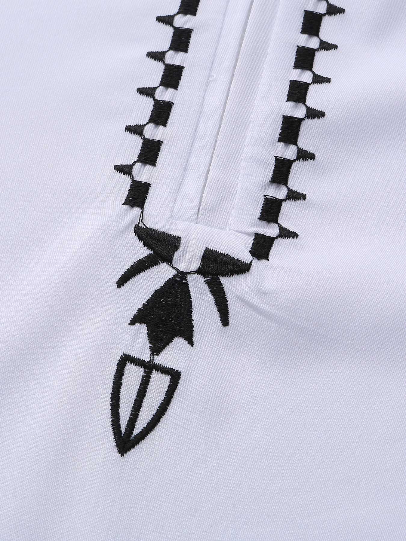 2024 New in Muslim Arabic Men Black Hand Embroidered White Formal Long Sleeve Robe Luxury White Jubba X250514