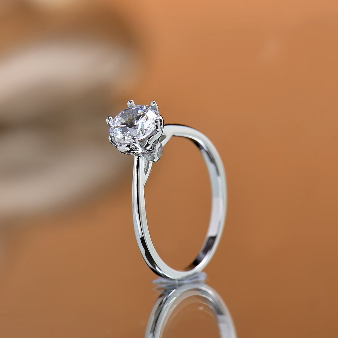 925 Sterling Silver Flower Bouquet Moissanite Ring | Wedding & Engagement Rings Perfect Holiday Gift for She