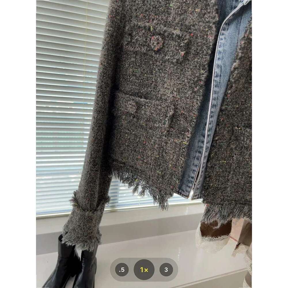 Chic Denim Patchwork Jacket Women's 2024 Autumn New Tassel Turn Down Collar Pocket Short Coat Commute Korean Fashion Retro