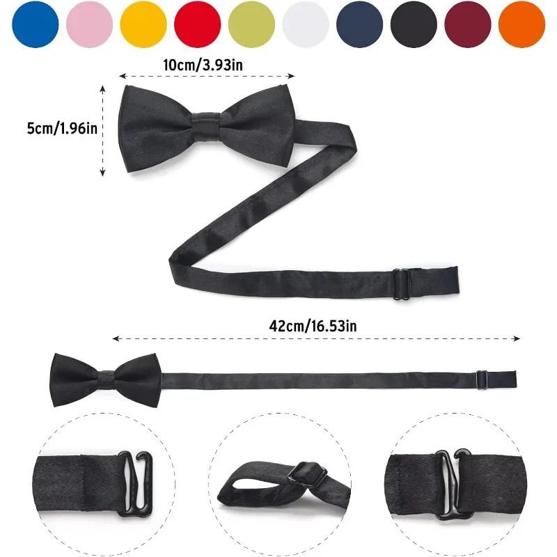 Kids Bow Ties-Toddlers Adjustable Bowties Classic Pre-Tied Bowtie Baby Cute Bow tie Boys Solid Tuxedo Bowties 250514