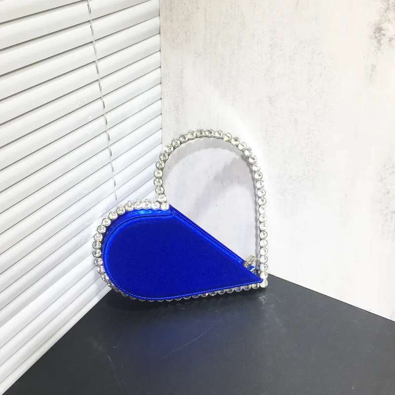 New Heart Shape Rhinestone Party Day Clutches Crystal Handbags For Wedding Gift Purse Women Prom Dinner Purses Bag
