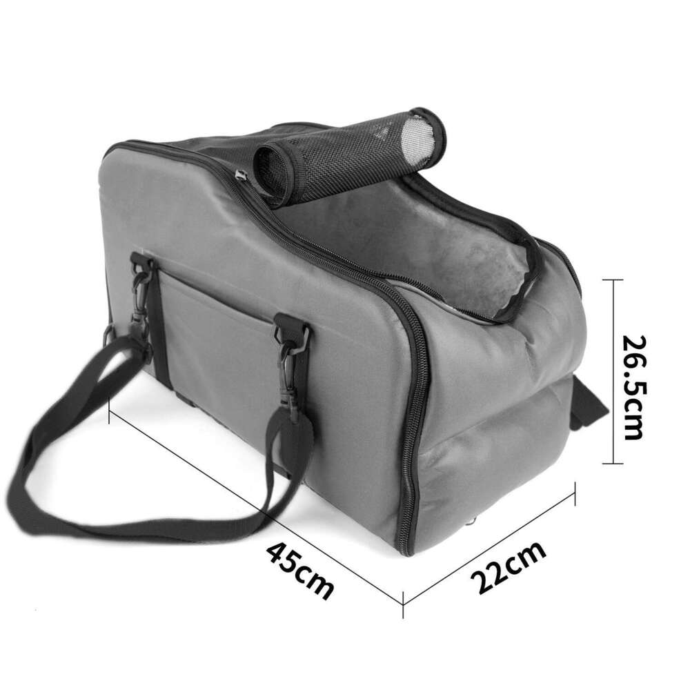 Removable and washable dog bed, portable pet mat for outdoor use, car travel safety seat, center console, front seat