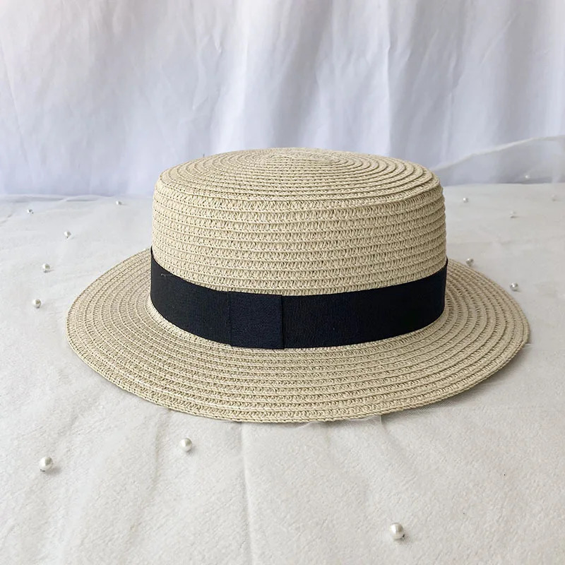 Korean Summer Mens and Womens Top Hats Straw Hats Sunshade Sunscreen Hats Beach Vacation Travel Hat 250514