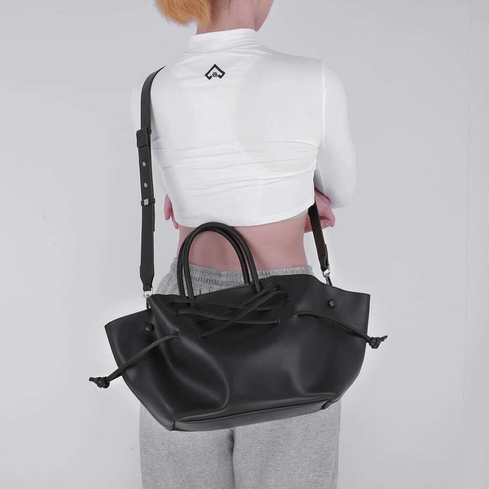 Women Casual Satchel Solid Color PU Drawstring Fashion Hobo Bag Detachable Shoulder Strap For Outdoor Travel
