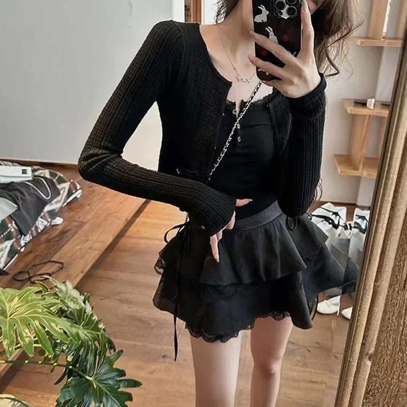 Lucyever Sweet Girls Fluffy Bubble Tutu Skirt Japanese Style Lace Splicing Cake Jk Skirts Women Lolita Cute Pleated Mini 250514