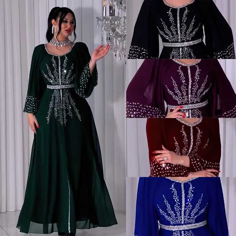 Luxury Dubai Diamond Muslim Modest Dress for Women Elegant Arabic Femme Abaya 2025 Islam Turkey Clothing Djellaba Morocco Kaftan X250514