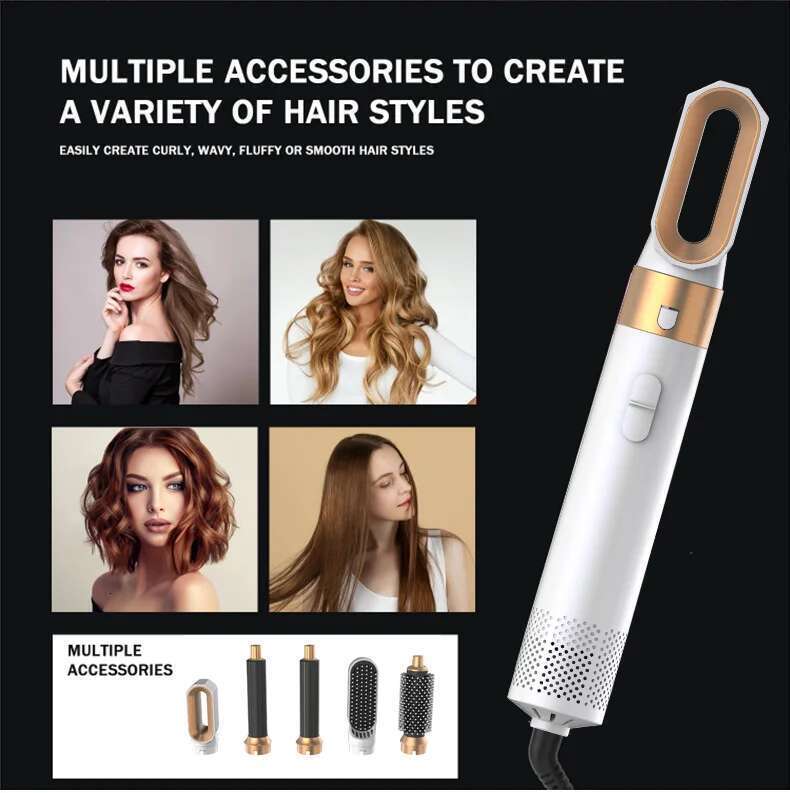 5 in 1 hair dryer Curler Set Upgraded Negative ions Hair Dryer Hot Comb Brush Curling Iron Air wraps