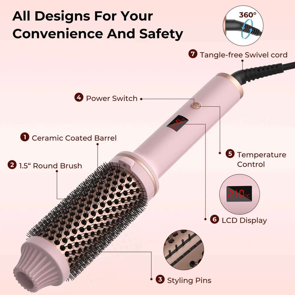 Heating Round Heated Curling Thermal 3 In 1 Ionic Comb Multi functional Hair Styling Appliances Brush for Women