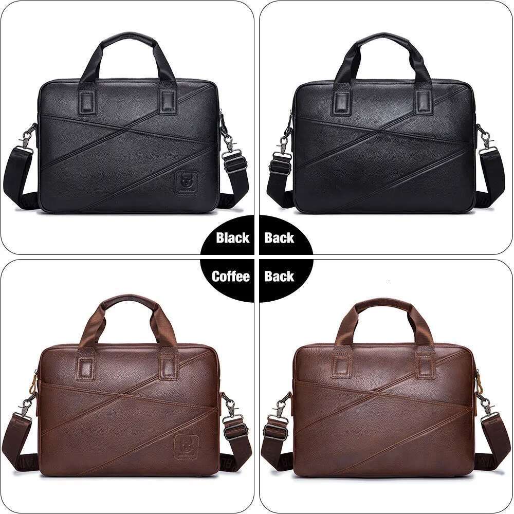 BULLCAPTAIN 2020 Men's Briefcase Business Handbag Can Be Used For 15 Inch Laptop Casual Shoulder Messenger Bags Leather Bag Men