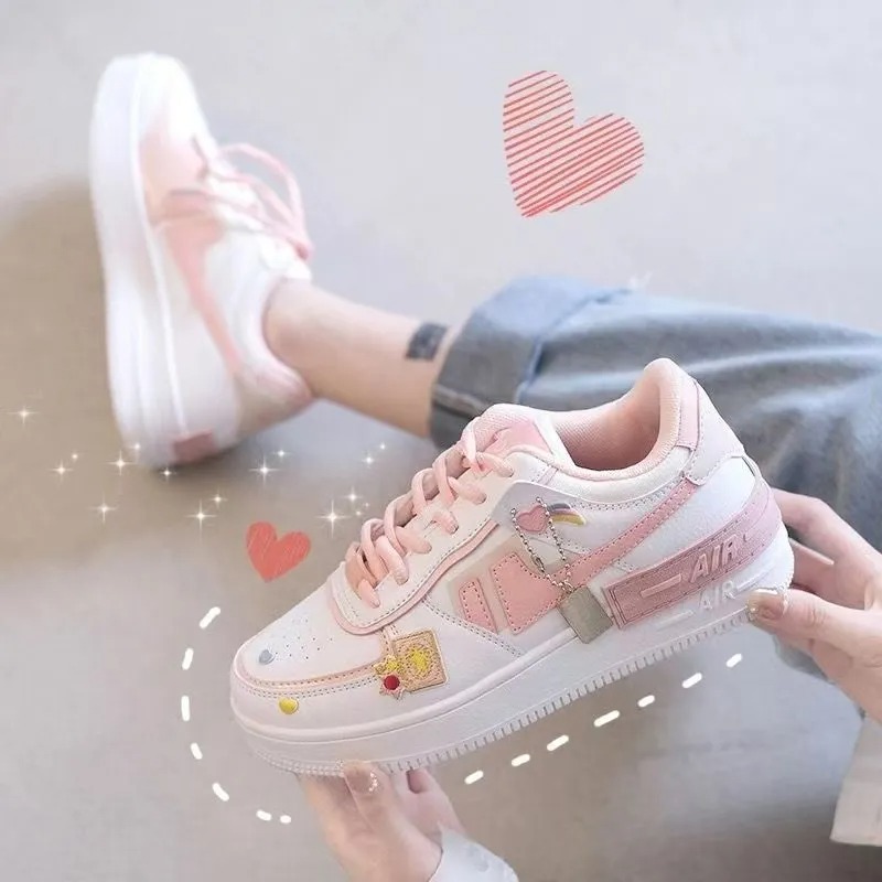 Women Chunky Platform Fashion Autumn Breathable Comfort tennis Feminino Sport Shoes White women Sneakers pink 240607