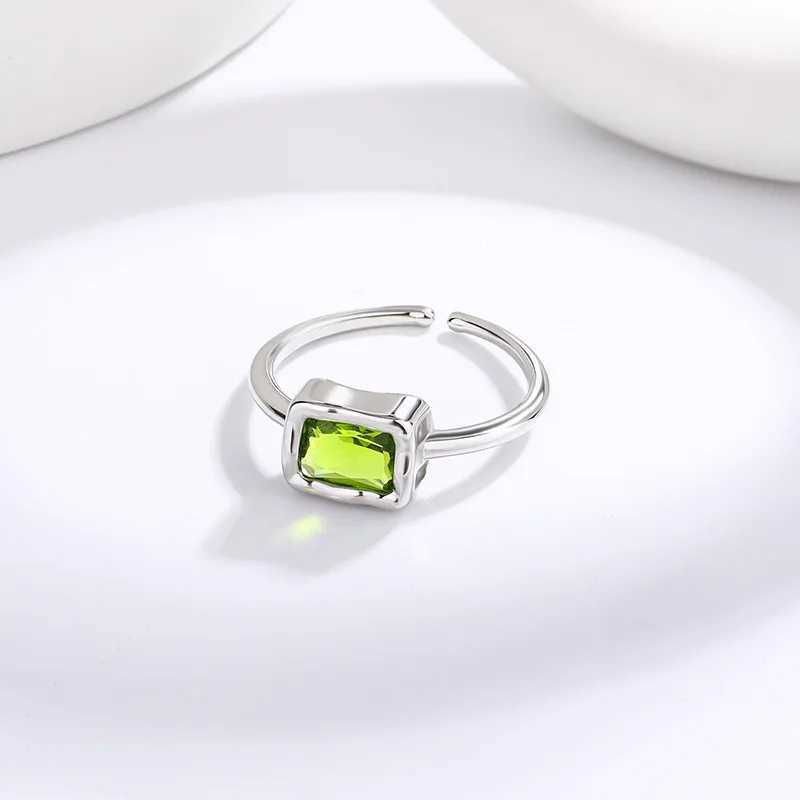 925 Sterling Silver Square Zircon Adjustable Rings For Women Wedding Luxury Jewelry DropshippingXJ250514