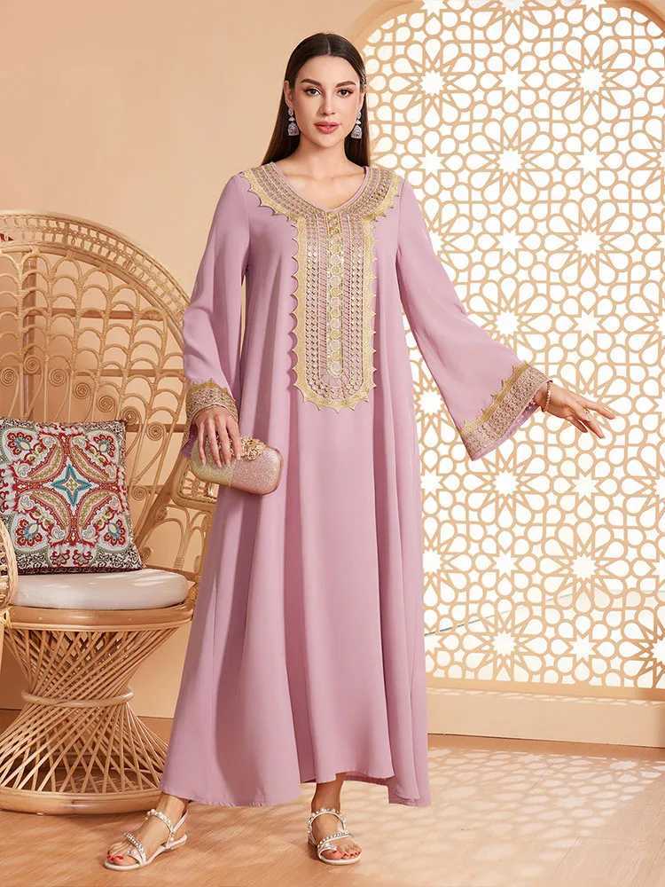 Women Muslim Fashion Loose Maxi Dress Dubai Kaftan Marocain Abaya Islamic Clothing Eid Mubarak Djellaba Arabic Robe Gown Abayas X250514