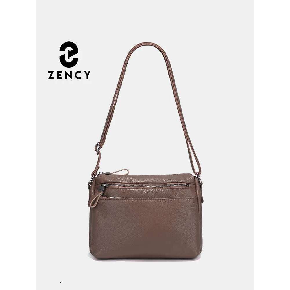 Zency 2025 New Designer Handbag For Women Genuine Leather Small Crossbody Multiple compartments Practical Messenger Bag Shoulder