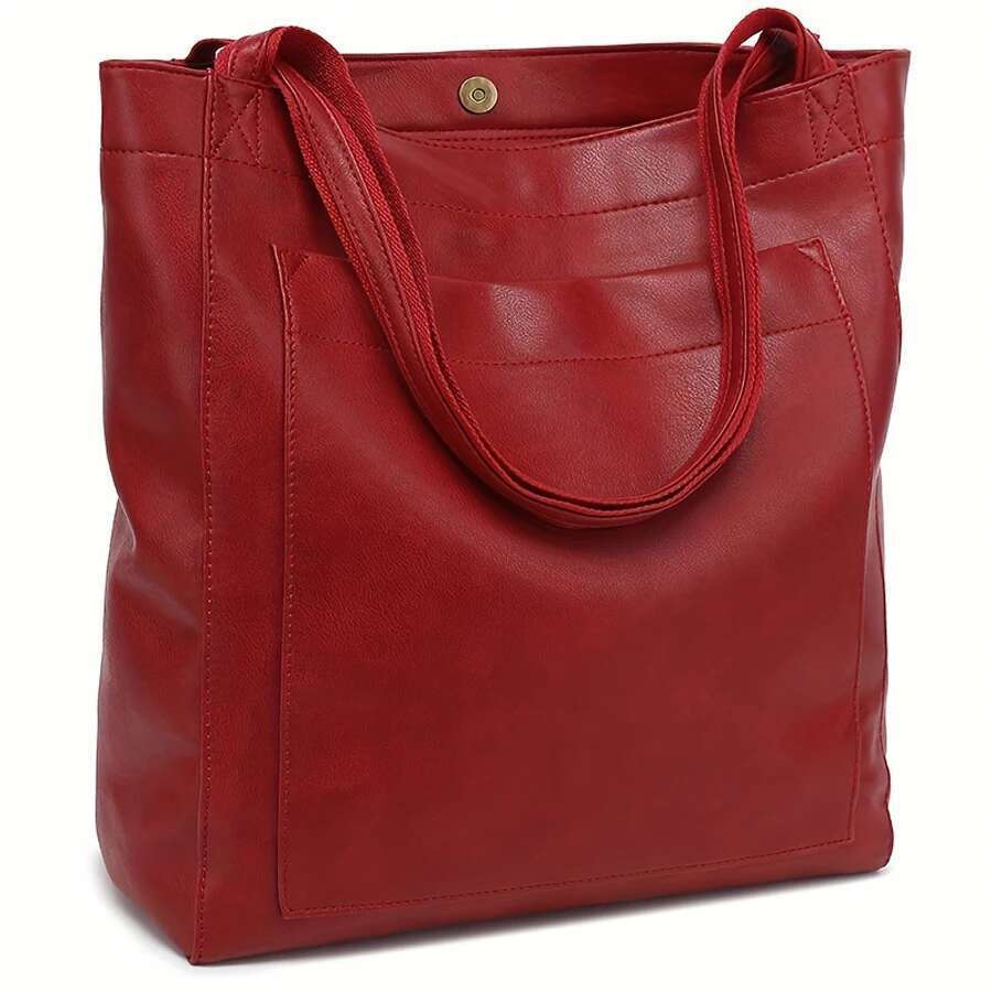 Large Capacity Leisure Shopping Soft Handbag, Women's Shoulder Bag, Retro Oil Wax Leather Tote Bag