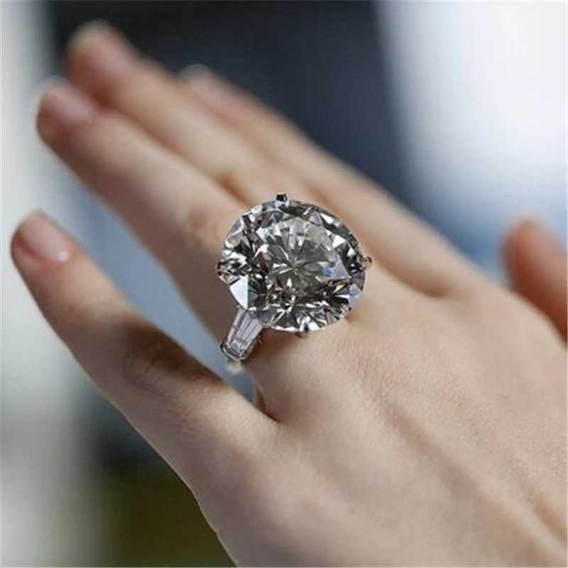 solitaire ring 4ct Lab Diamond Ring 925 sterling silver Promise Engagement Wedding band rings for women men Fine Party JewelryXJ250514