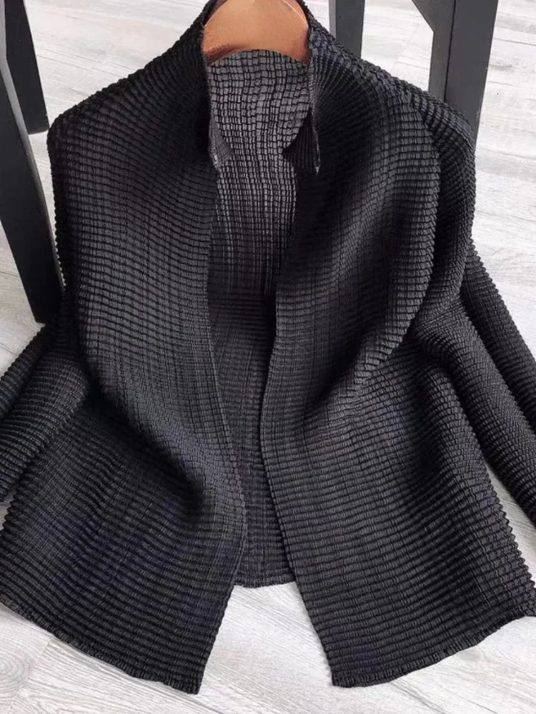 Woherb Women Solid Jacket Sun Protection Clothing Summer Thin See Through Coat 2025 Fashion Pleated Oversized Outwear Tops 250513