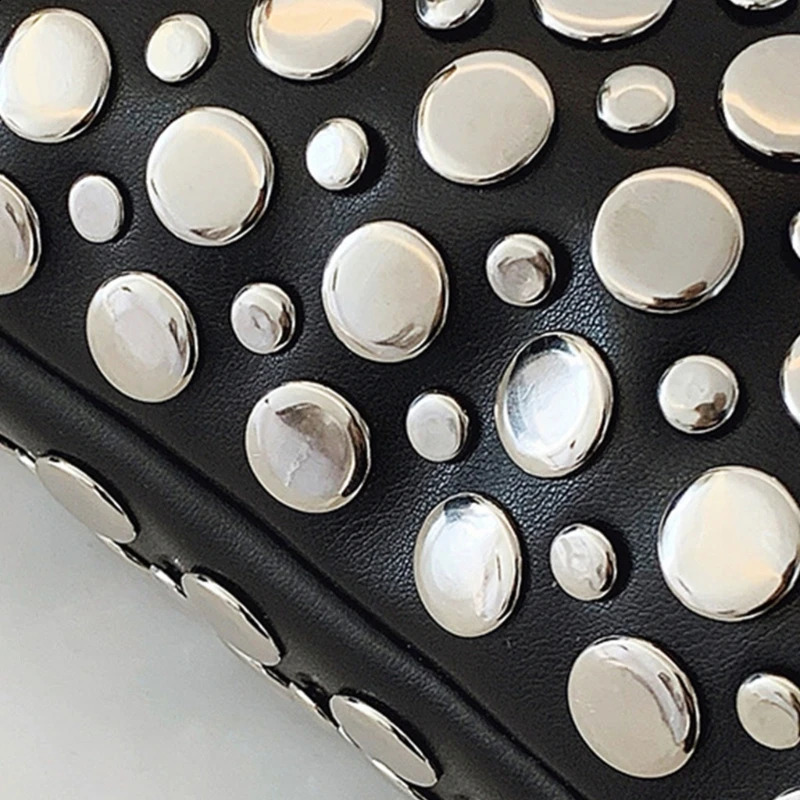 Stylish Bucket Bag Decorated Unique Studs s Shoulder Bag PU Leather Armpit Purse Fashion Handbag For Trendsetters 250513