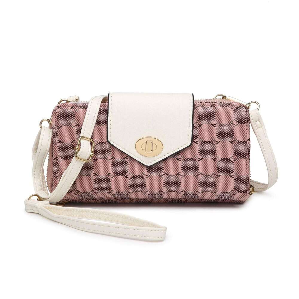Printed Crossbody Bag 2023 New Phone Contrasting Color Shoulder Bag, Grid Versatile, Niche Texture