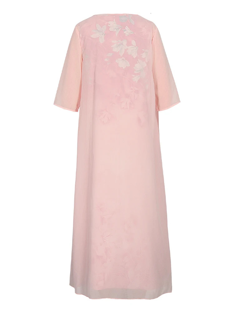Plus Size Womens Casual Fashion Printed ONeck MidLength TwoPiece Dress Choice for Spring and Summer 250506