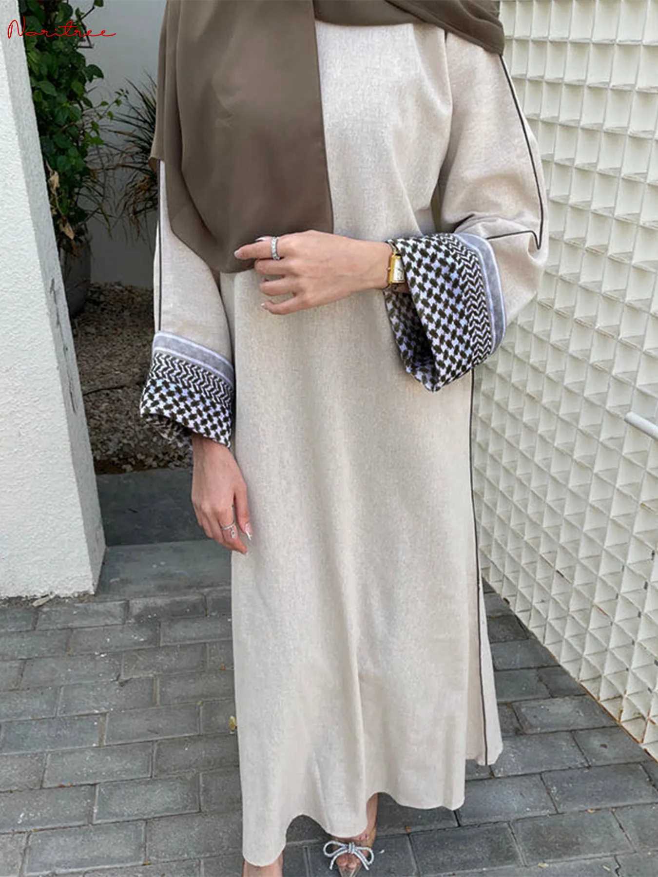 Fashion Flowers Printed Muslim Dress With Belt Robe Abaya Female Full Length Muslim Outerwear Worship Service Abaya wy1986 X250514