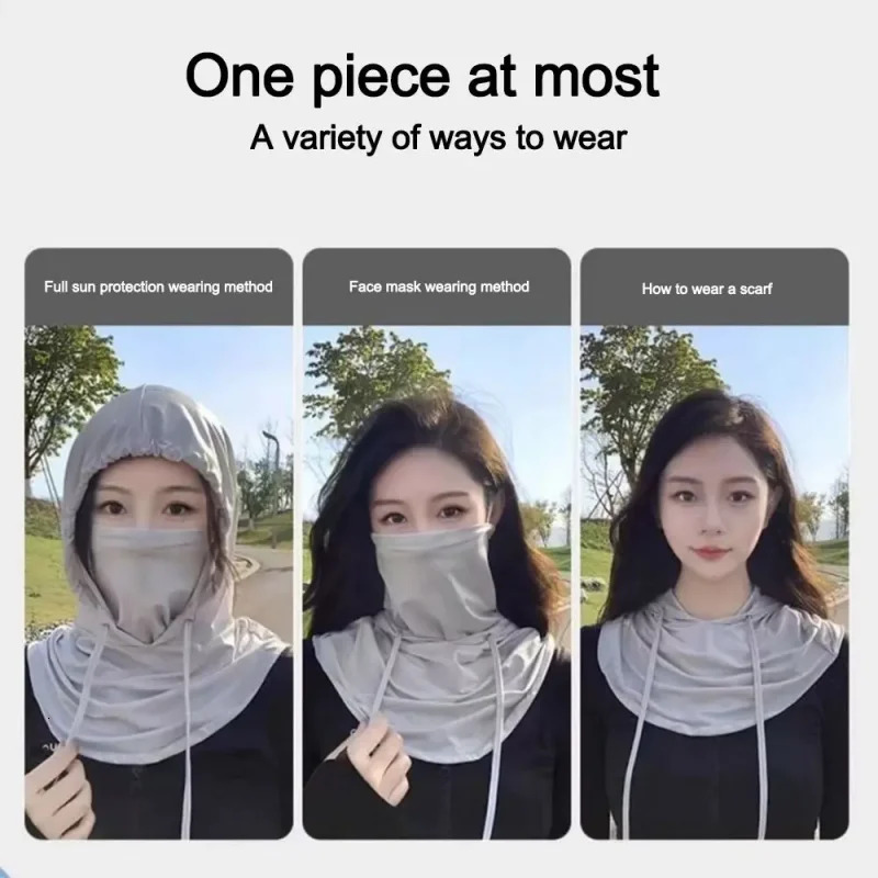 Men Women Anti-UV Face Mask Balaclava Sun Protection Breathable Ice Silk Long Neck Covers for Outdoor Cycling Motorcycle Fishing 250514