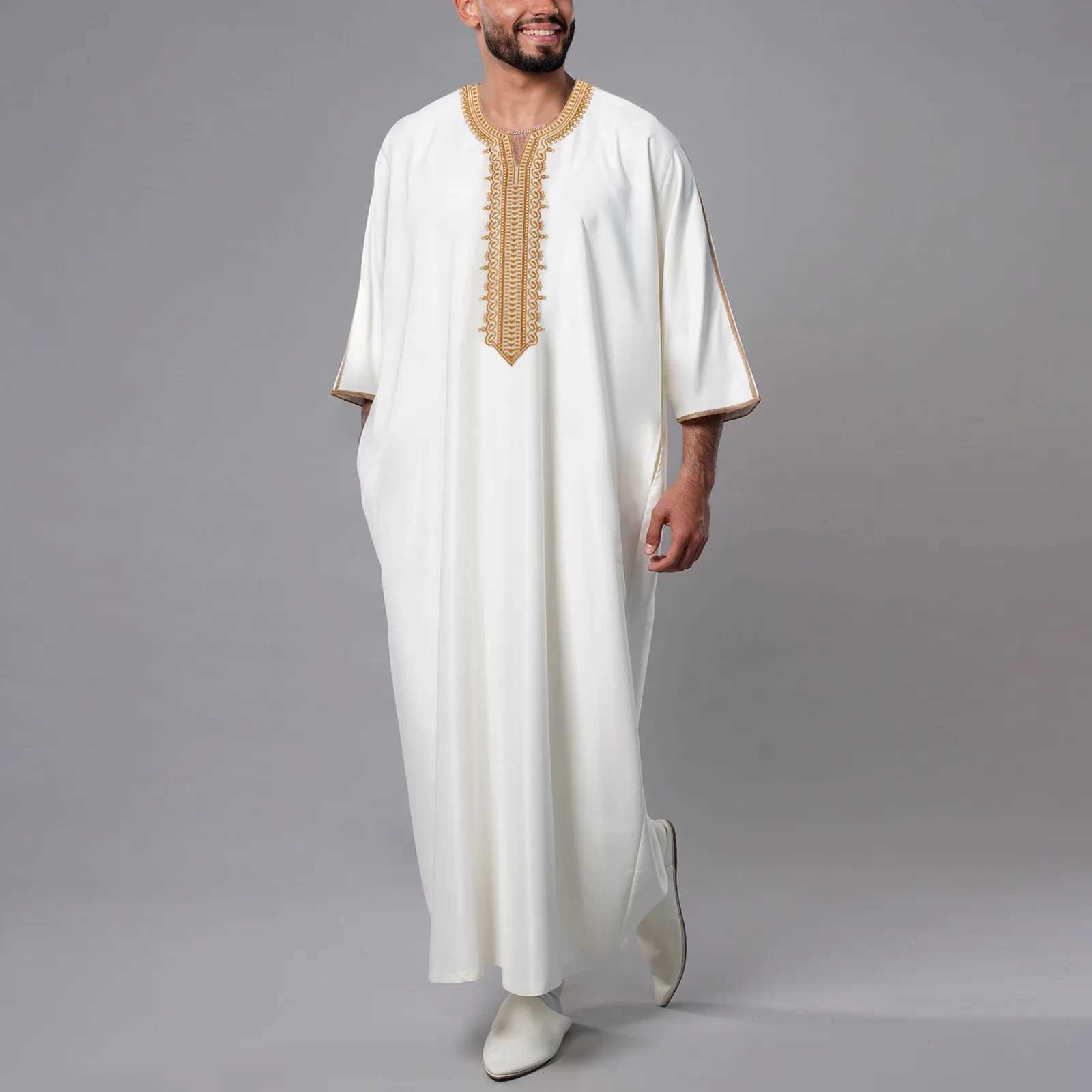Saudi Arabic Men Jubba Thobe Muslim Arab Dress Dishdasha Thoub Robe Kaftan Traditional Jubbah Islamic Clothing Abaya Eid Ramadan X250514