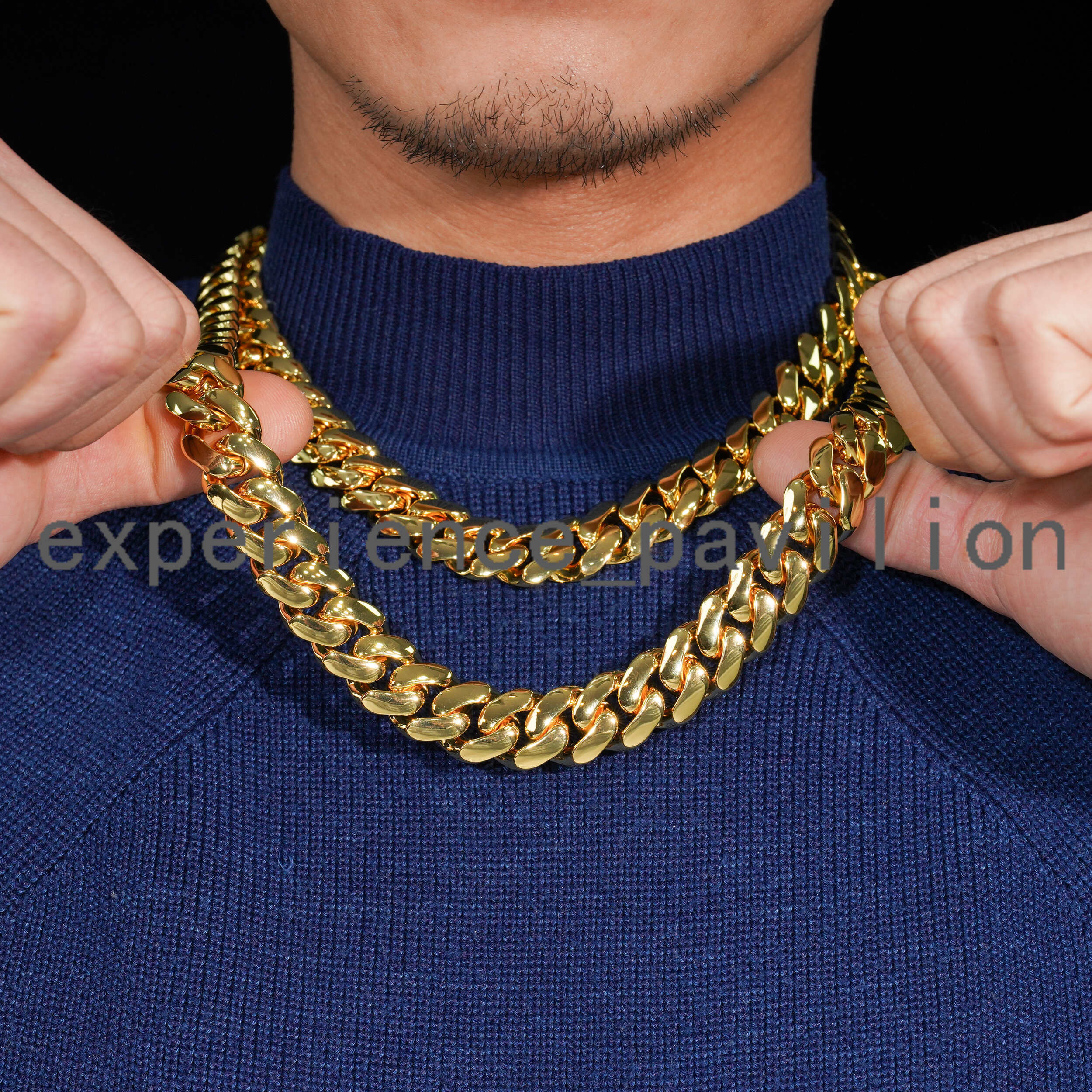 Fashion Jewelry 10/12/14/16/18/20/22mm Real Gold Plated Brass Big Cuban Link Miami Cuban Bracelet Ready to Ship Jewelry