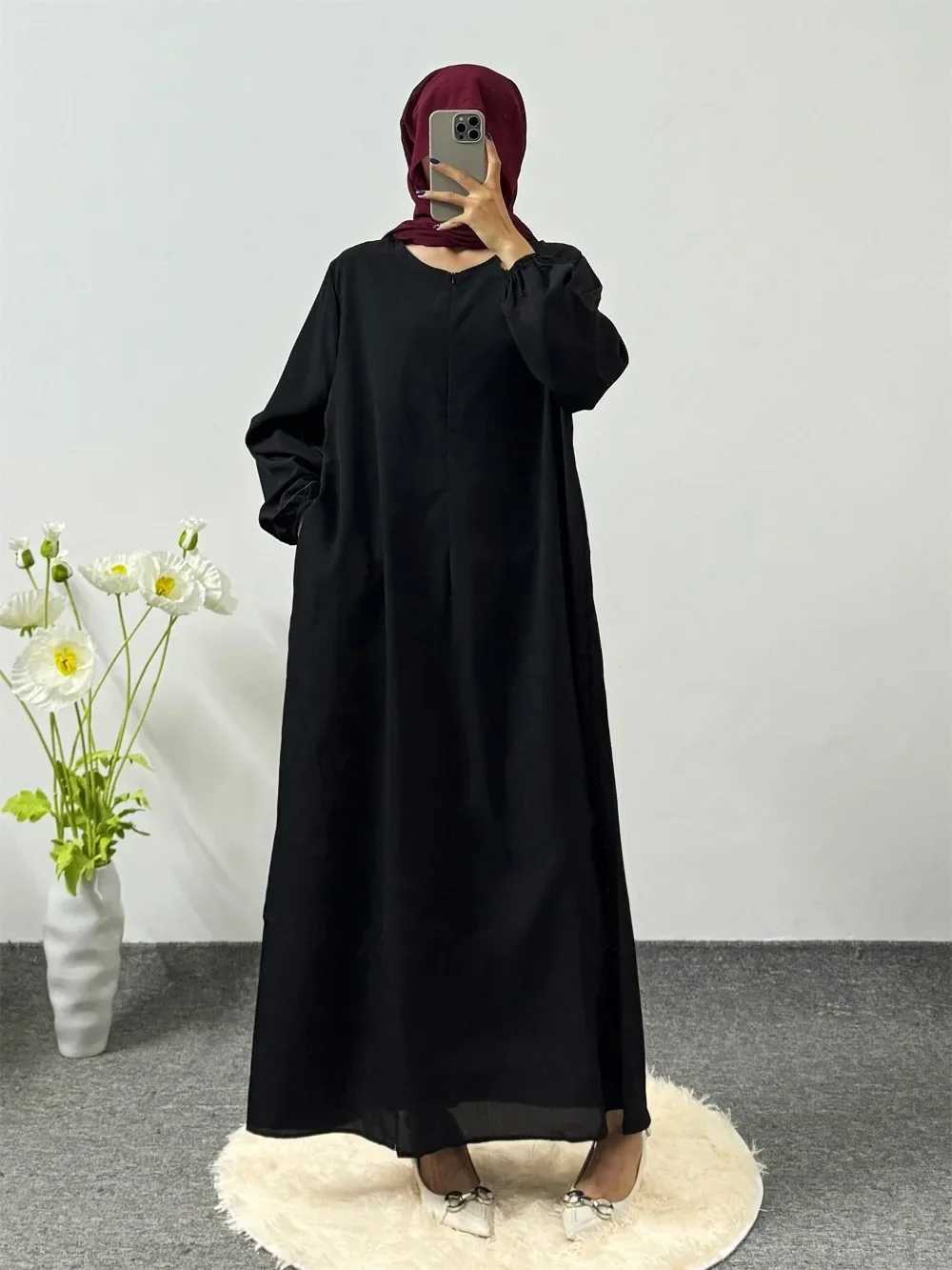 Modest Dress Muslim Ramadan Maxi Dresses Full Slve Casual Printed Floral Casual Robe Prayer Dress Women Abayas X250514